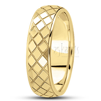 Diamond-shape Incised Fancy Wedding Ring  - view 3