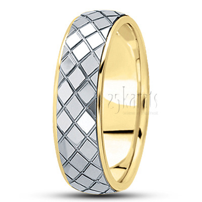 Diamond-shape Incised Fancy Wedding Ring  - view 4