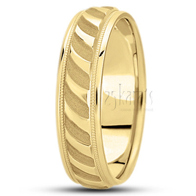 Stylish Angled Cut Fancy Designer Wedding Band  - view 2