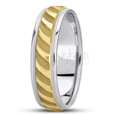 Stylish Angled Cut Fancy Designer Wedding Band  - view 3