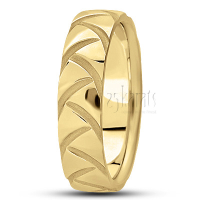 High Polished Symmetrical Fancy Designer Wedding Band  - view 2