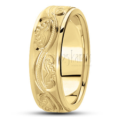 Attractive Wavy Fancy Designer Wedding Band  - view 2