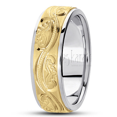 Attractive Wavy Fancy Designer Wedding Band  - view 3