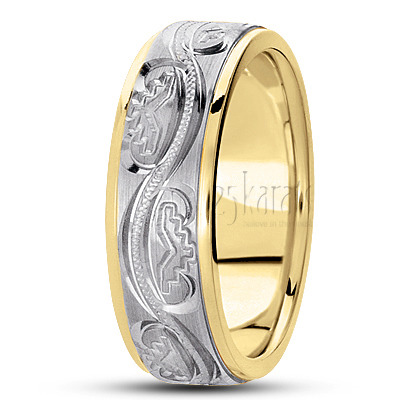 Attractive Wavy Fancy Designer Wedding Band  - view 4