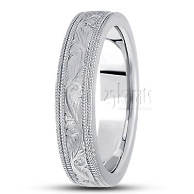 Bestseller Hand Engraved Fancy Wedding Band  - view 2