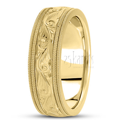 Bestseller Hand Engraved Fancy Wedding Band  - view 3