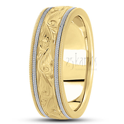 Bestseller Hand Engraved Fancy Wedding Band  - view 4