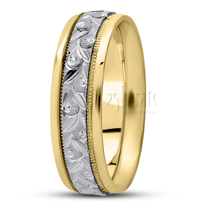 Classic Bestseller Fancy Carved Wedding Band  - view 4