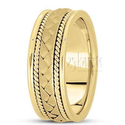 Braided Two-Tone Handmade Wedding Ring  - view 2