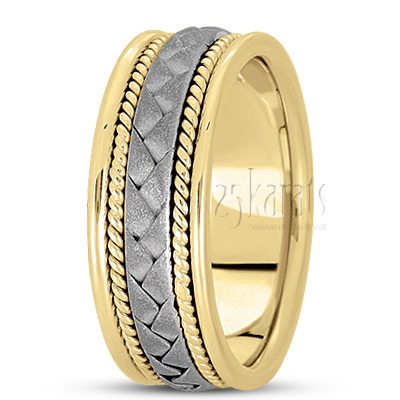 Braided Two-Tone Handmade Wedding Ring  - view 3