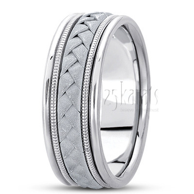 Classic Milgrain Hand Braided Wedding Band  - view 2 of 11