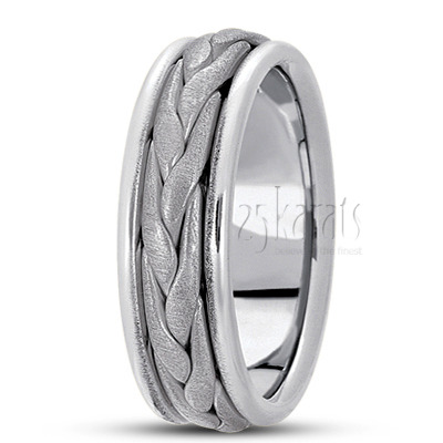 Elegant Satin Hand Braided Wedding Band  - view 2