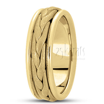 Elegant Satin Hand Braided Wedding Band  - view 3