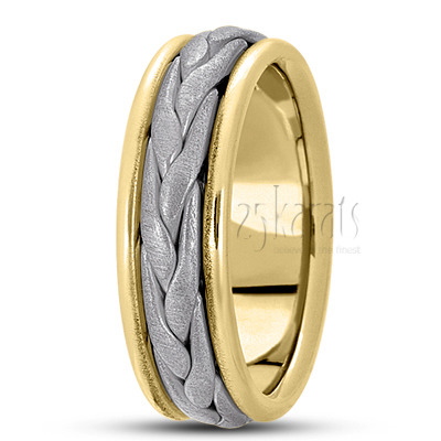 Elegant Satin Hand Braided Wedding Band  - view 4