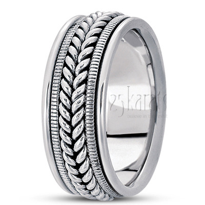 Attractive Beaded Hand Woven Wedding Band  - view 2