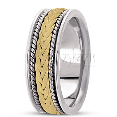 Stylish Sandblasted Hand Braided Wedding Band  - view 4