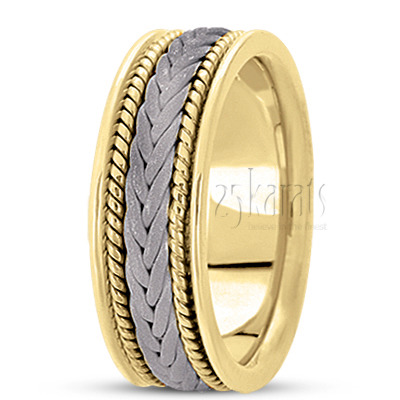 Stylish Sandblasted Hand Braided Wedding Band  - view 5