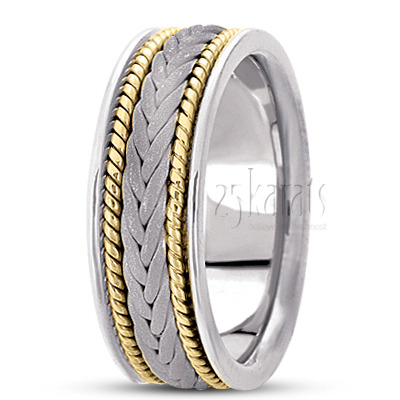 Stylish Sandblasted Hand Braided Wedding Band  - view 6