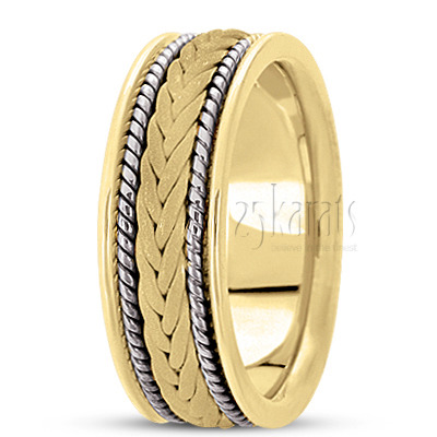 Stylish Sandblasted Hand Braided Wedding Band  - view 7