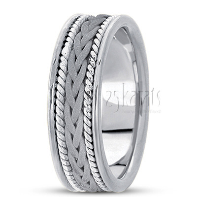 Fine Double-braided Handmade Wedding Ring  - view 2