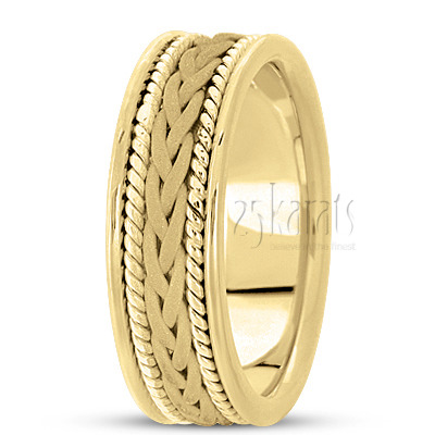 Fine Double-braided Handmade Wedding Ring  - view 3