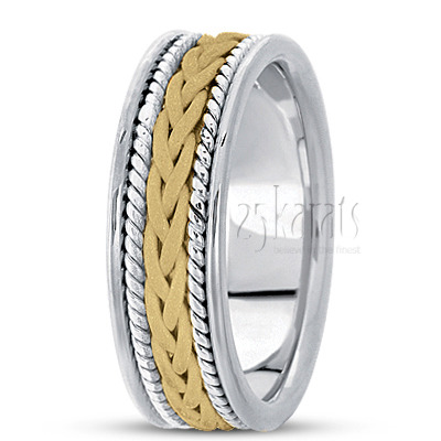 Fine Double-braided Handmade Wedding Ring  - view 4