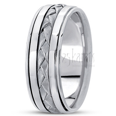 Contemporary Hand Braided Wedding Band  - view 2 of 6