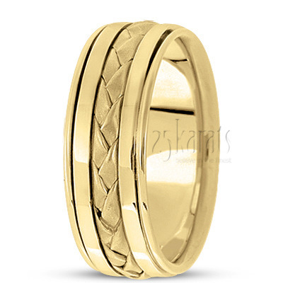 Contemporary Hand Braided Wedding Band  - view 3 of 6