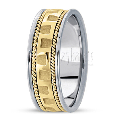 Modern Double-braided Handmade Wedding Ring  - view 3