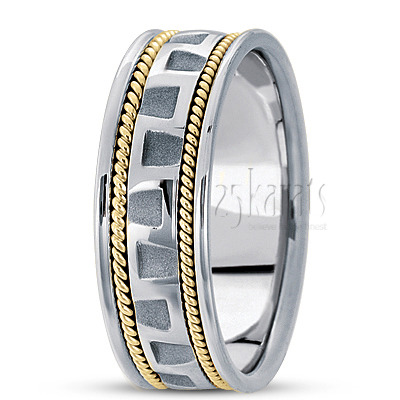 Modern Double-braided Handmade Wedding Ring  - view 5