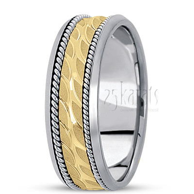 Fine Grooved Handmade Wedding Ring  - view 3