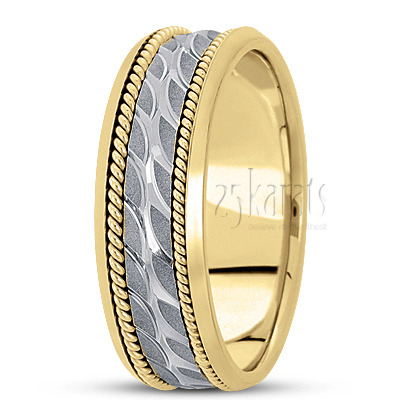 Fine Grooved Handmade Wedding Ring  - view 4