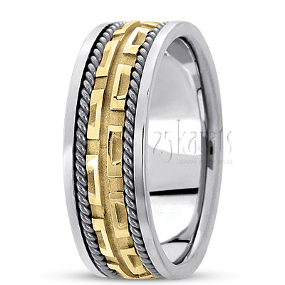 Contemporary Flat Edge Handmade Wedding Ring  - view 3