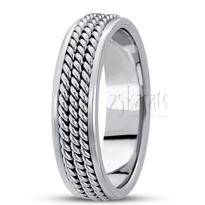 Triple Braided Hand Woven Wedding Band  - view 2