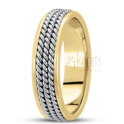 Triple Braided Hand Woven Wedding Band  - view 3