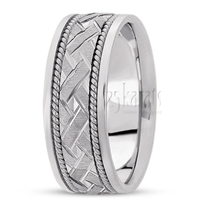 Stylish Double-braided Handcrafted Wedding Band  - view 2