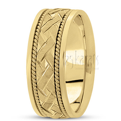 Stylish Double-braided Handcrafted Wedding Band  - view 3