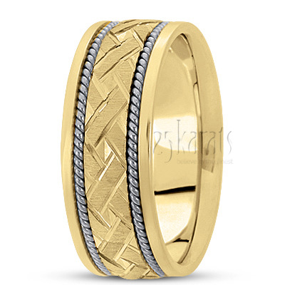 Stylish Double-braided Handcrafted Wedding Band  - view 4