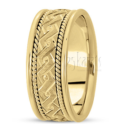 Sturdy Braid Motif Hand Woven Wedding Ring  - view 2