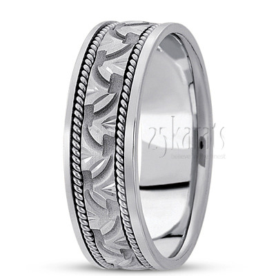 Chic Braided Handcrafted Wedding Band  - view 2