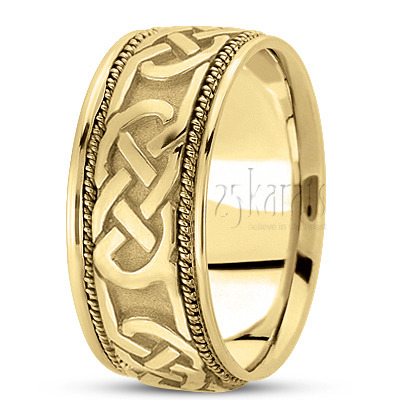 Attractive Braided Celtic Wedding Band  - view 2