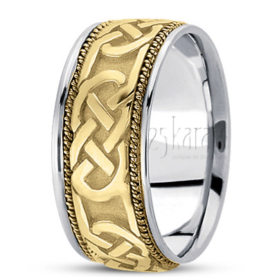 Attractive Braided Celtic Wedding Band  - view 3