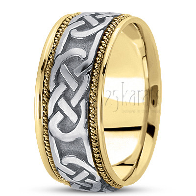 Attractive Braided Celtic Wedding Band  - view 4