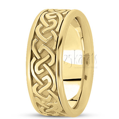 Elegant Celtic Handcrafted Wedding Band - view 2 of 5