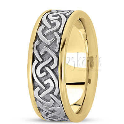 Elegant Celtic Handcrafted Wedding Band - view 4 of 5