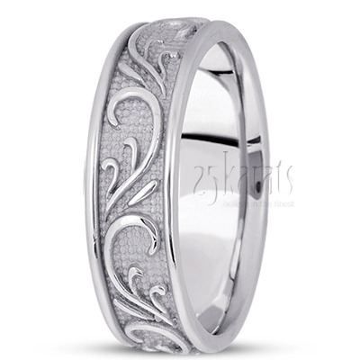 Exclusive Embossed Design Antique Handmade Wedding Ring  - view 2