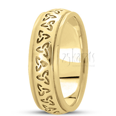 Symmetrical Triquetra Celtic Handmade Wedding Band  - view 2