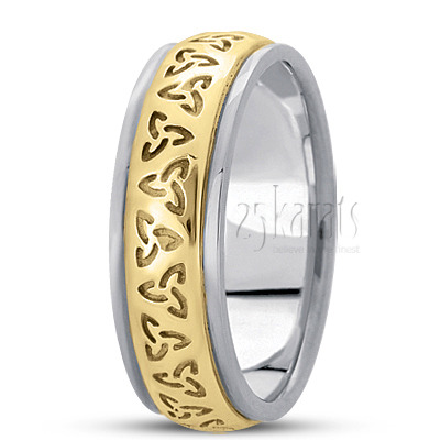 Symmetrical Triquetra Celtic Handmade Wedding Band  - view 3