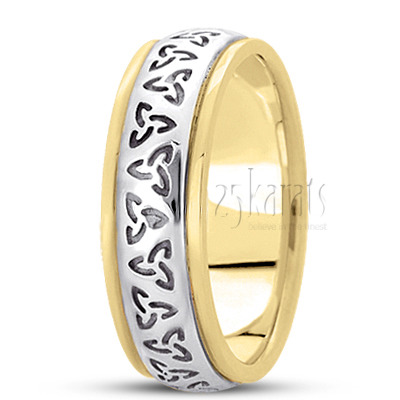 Symmetrical Triquetra Celtic Handmade Wedding Band  - view 4