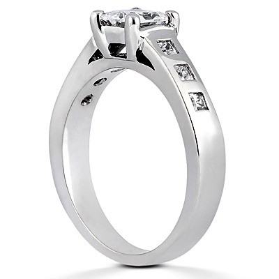 Princess Cut Diamond Accented Engagement Ring (0.18 ct. t.w.) - view 3